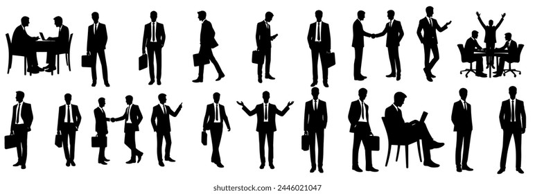 Business Menschen Silhouetten. Vektorgrafik Business Menschen Corporate Sound Unternehmenskonzept. Menschen Silhouetten Kollektion