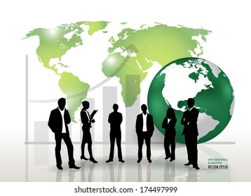 Business People Silhouettes. Vector Illustration.