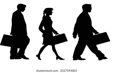 Business people Silhouettes vectors design.