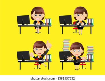 Business people sitting in front of his table 