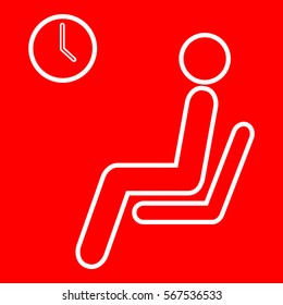 Business people sitting  in terminal, business travel concept, waiting room, the clock on the wall