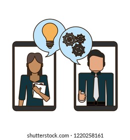 Business people and smartphone