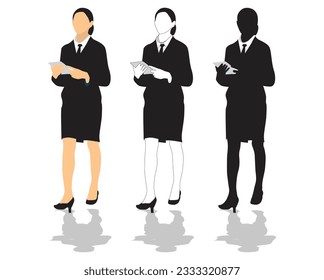 business people with smartphone vector