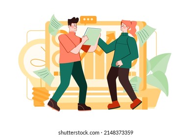 Business People Solving Issue Illustration concept. Flat illustration isolated on white background