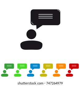 Business people speech bubble flat icon for apps and websites