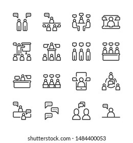 Business and people with speech bubble icon set.Vector illustration