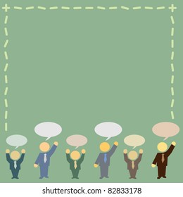 business people with speech bubbles