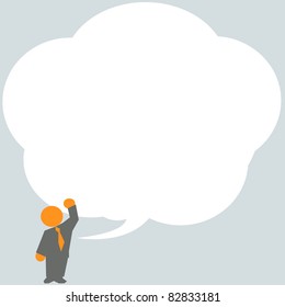 business people with speech bubbles