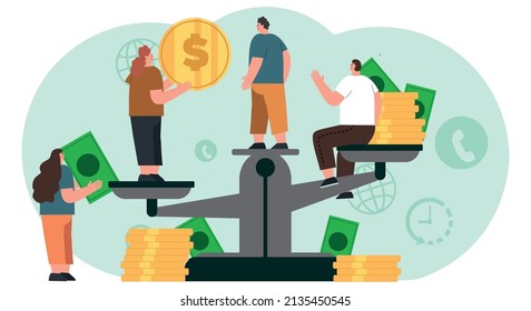 Business people standing to coin stags, Business and success concept illustration.