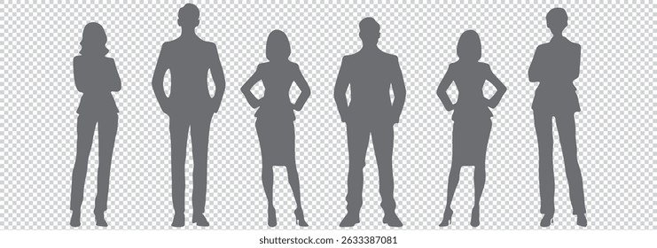 business people standing in group of silhouette. EPS 10