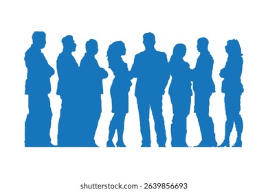 business people standing in group of silhouette.