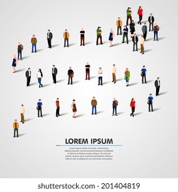 Business people standing in a line. Vector illustration