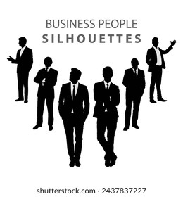 Business people standing, Silhouette of business people icon.