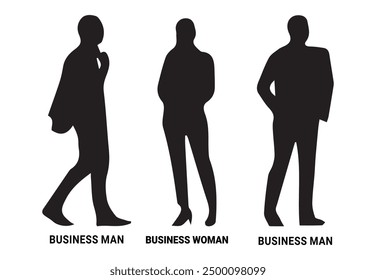 business people standing, walking, men, women full length. Business concept. illustration Vector EPS 10