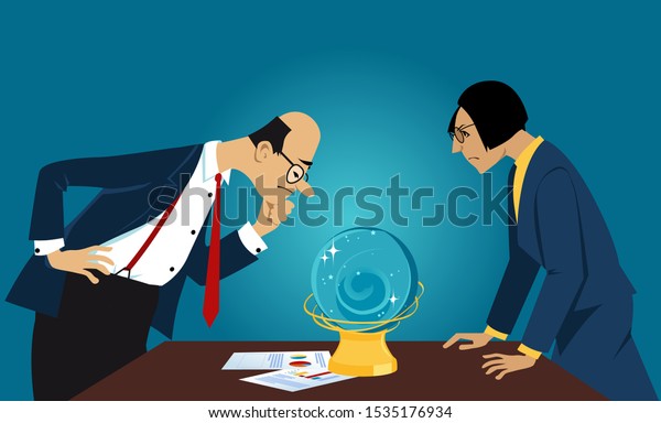 Business People Staring Into Crystal Ball Stock Vector (Royalty Free ...