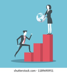 Business people and statistics