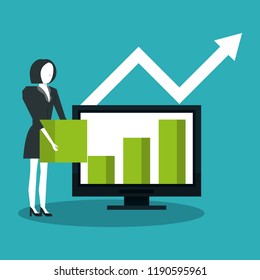 Business people and statistics