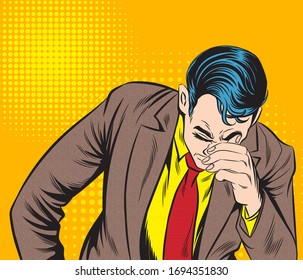 Business people are stressed Business problem encounter concept. Pop art hand drawn style vector design illustrations.