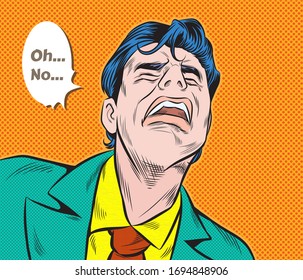 Business people are stressed Business problem encounter concept. Pop art retro hand drawn style vector design illustrations.
