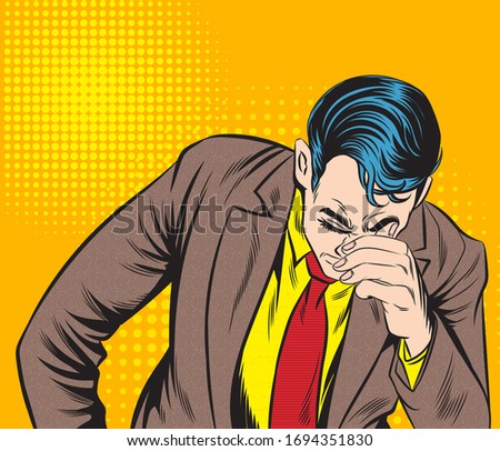 Business people are stressed Business problem encounter concept. Pop art hand drawn style vector design illustrations.
