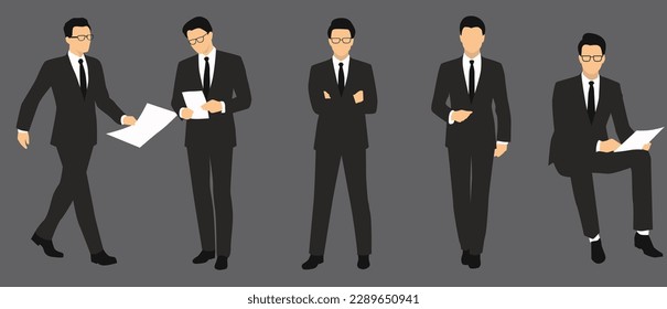 business people in suits are standing