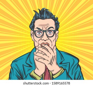 Business people are surprised.Pop art retro vector illustration vintage kitsch drawing