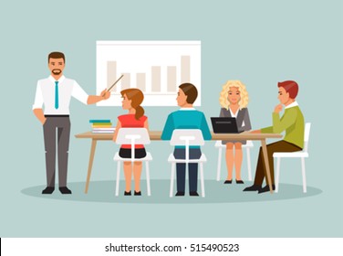Business People Having Board Meetingvector Illustration Stock Vector Business People Having Board Meetingvector Illustration Stock Vector