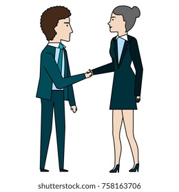 business people talking avatars characters