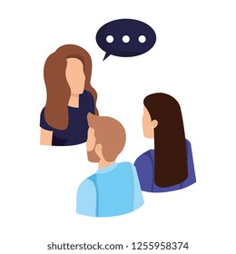 business people talking with speech bubble