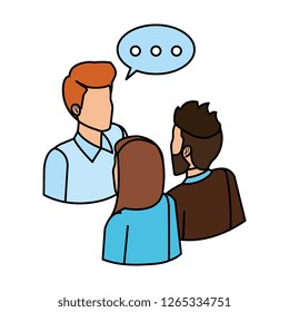 business people talking with speech bubble