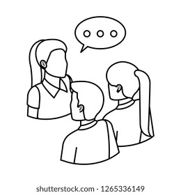 business people talking with speech bubble