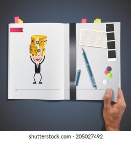 Business people with tape measure. Vector design. 