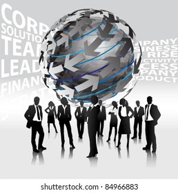 business people team with abstract symbol-vector