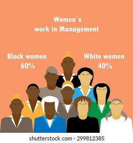 Business people team growth infographic with in percentage of work business lady in management