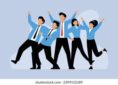 Business people - team jumping celebrating victory