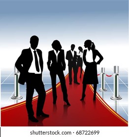 Business People Team On A Red Carpet-vector