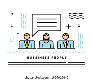 business people team with speech bubble vector illustration design