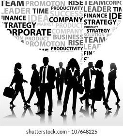 Business people team with speech bubble.Vector illustration