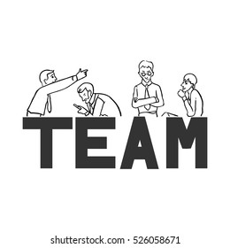 Business people. Team vector silhouette