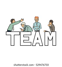 Business people. Team vector silhouette