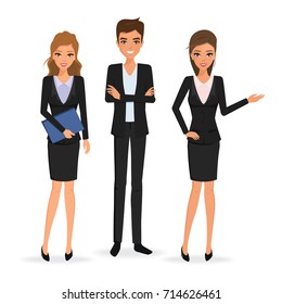 Business people team work negotiation concept. Illustration vector of character.