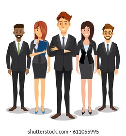 Business People teamwork cartoon character. Vector illustration 