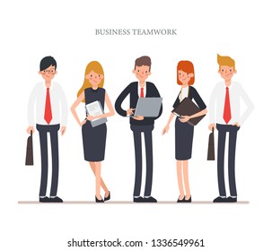 Business people teamwork character. Animation scene people community.