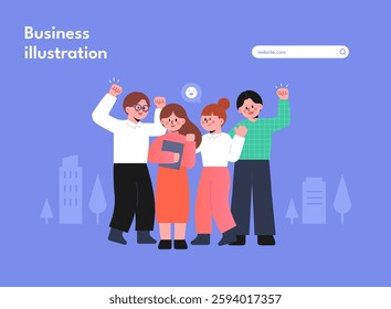 business people teamwork company workers illustration