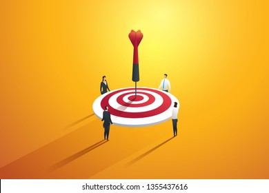 Business people teamwork engaged to achieve a target goals. marketing concept. illustration Vector