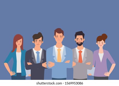Business people in teamwork group character.