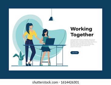 Business people teamwork office character. Animation for motion. Colleague seminar meeting. Co-working space office interior.