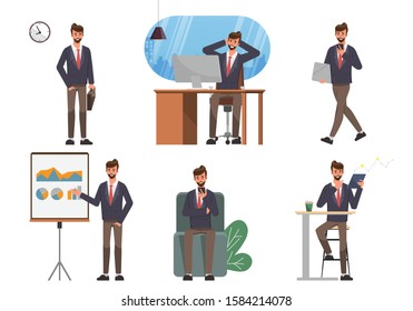 Business people teamwork office workers character set.