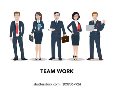 Business People teamwork. Vector illustration cartoon character.
