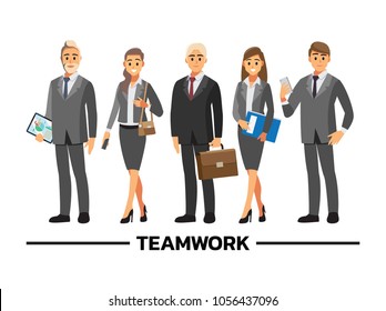 Business People Teamwork ,Vector Illustration Cartoon Character.